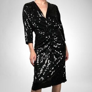 80’s Vintage Sequin Ruched Dress